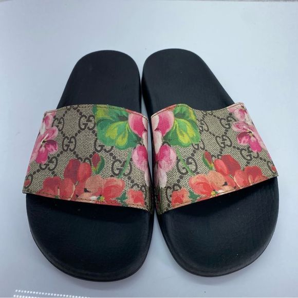 Gucci GG Blooms Supreme Floral Slide Sandals Size 36 - Picture 2 of 6